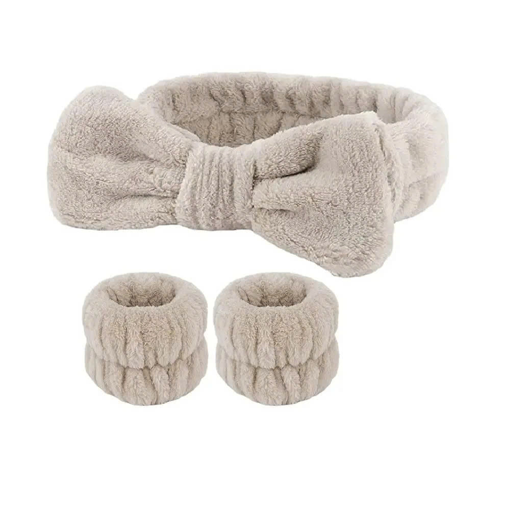 Microfiber Hair Bands and Wrist Bands For Washing Face Set