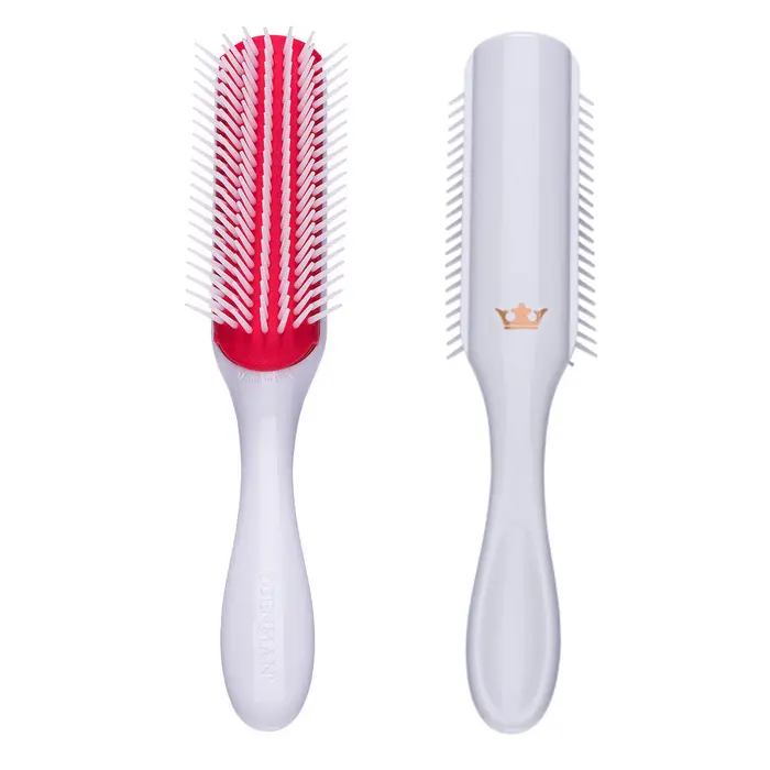 Denman D3 The Original Styler 7 Row with Rose Gold Crown Logo - White/Red