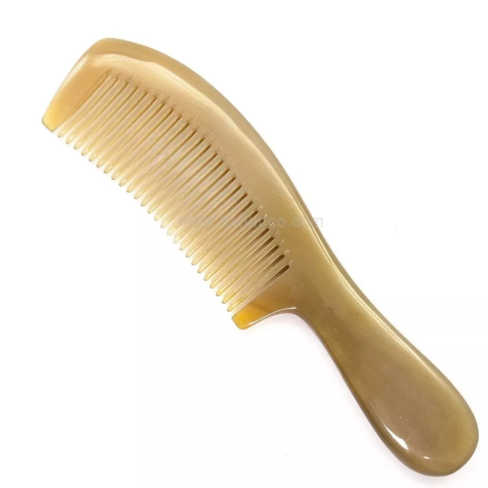 Anti-Static Fine Tooth Horn Comb, Plain Handle