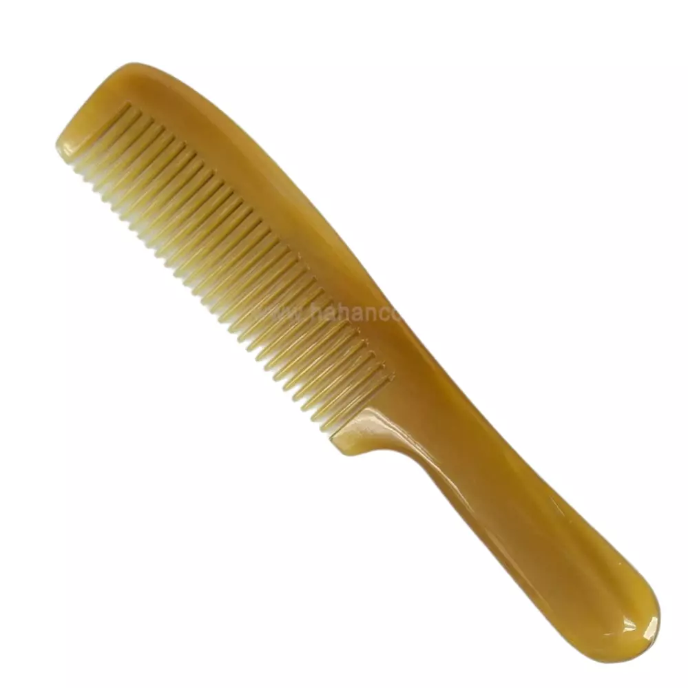 Anti-Static Fine Toothed Horn Comb, Handmade comb Size M 17cm