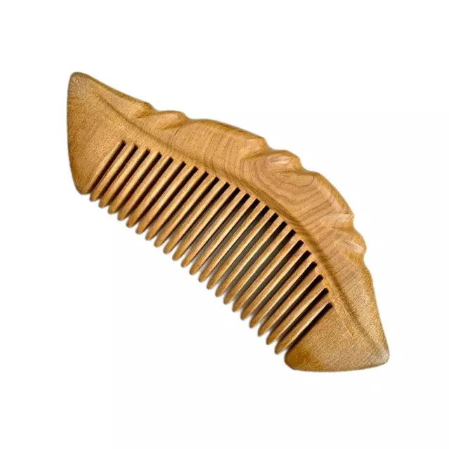 Classic Pattern Handmade Green Cypress Wood Anti-Static Hair Comb
