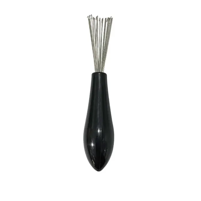 HAIR BRUSH CLEANING TOOL COMB MINI PLASTIC HANDLE - BLACK