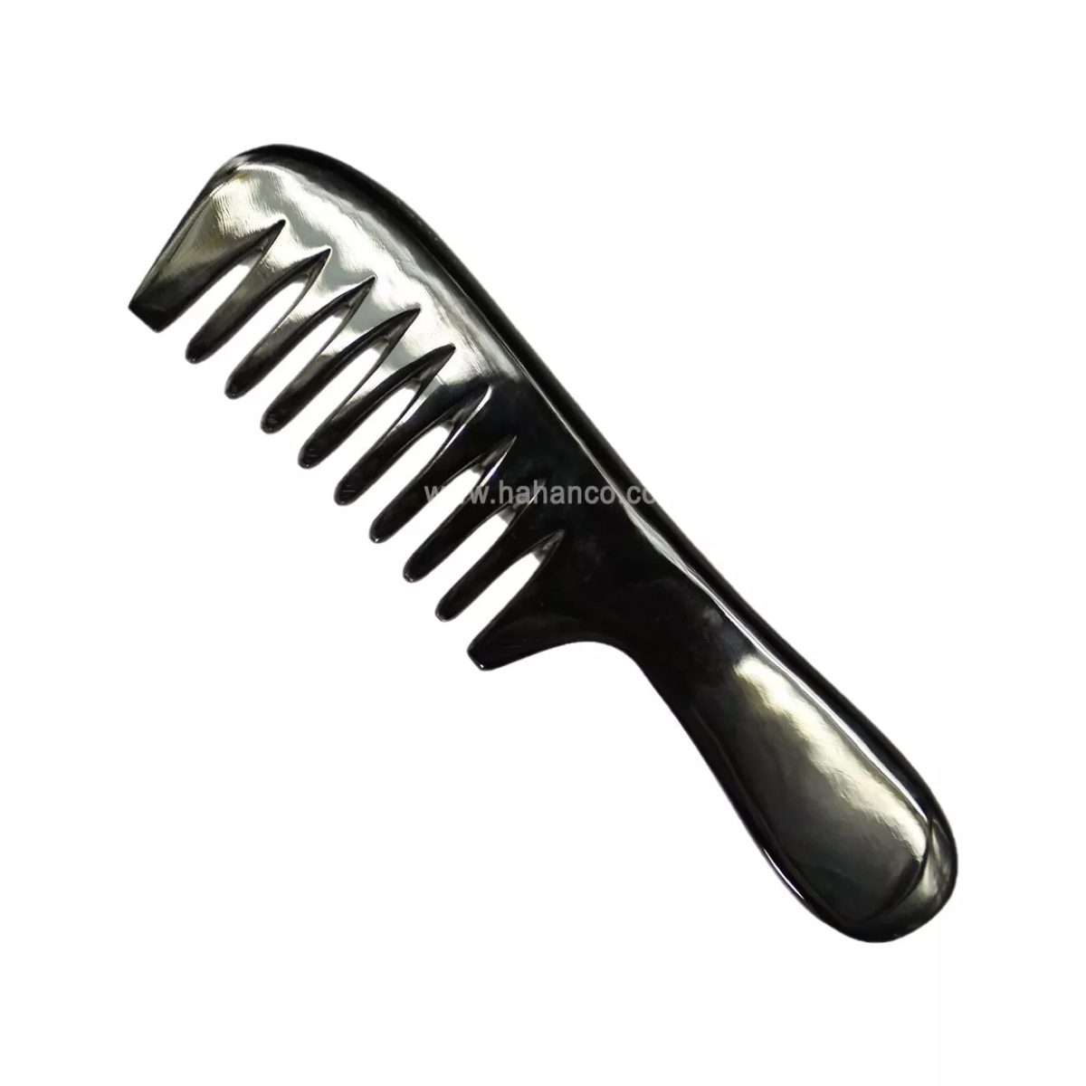 Handmade Horn Wide Tooth Massage Comb for Men and Women, Black