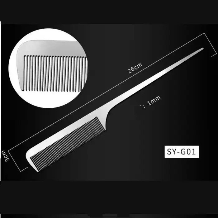 High Quality Titanium Steel Comb, Ultra Thin 1mm Tail Comb G-01