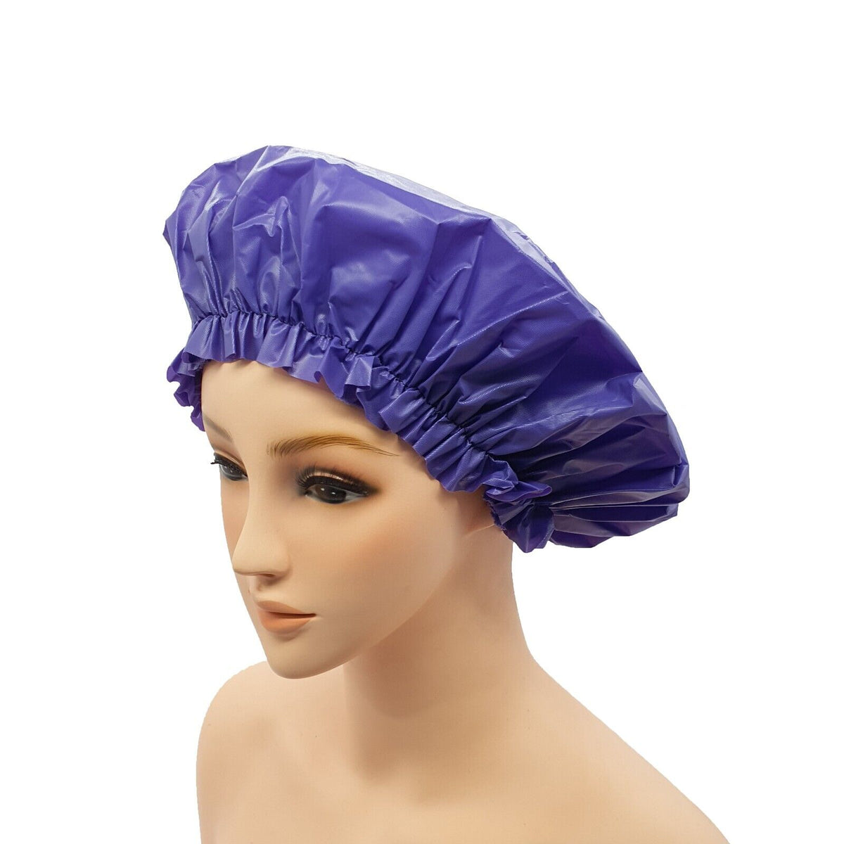 FELEFI Microfibre Shower Caps Blue 100% Waterproof
