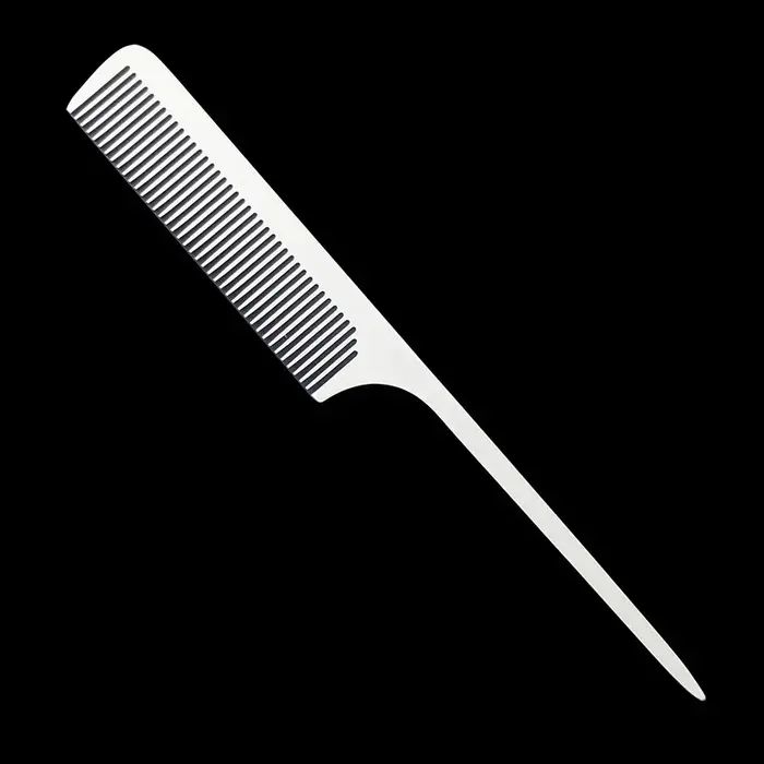 High Quality Stainless Steel Silver Metal Pintail Comb - Large K8