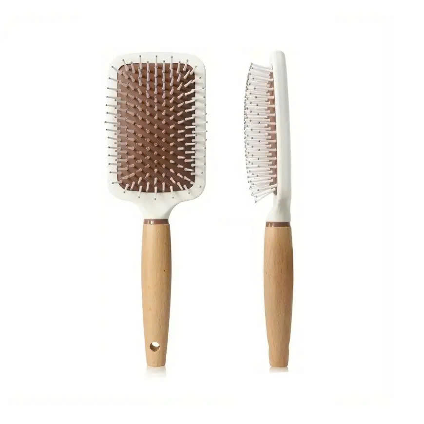 Anti-Static Wooden Handle Paddle Cushion Hair Brush