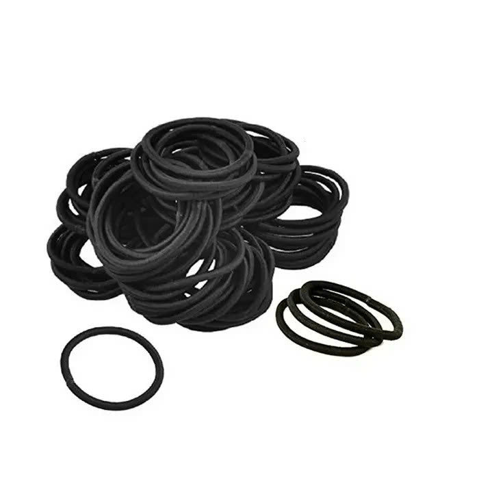 50pcs Small Elastic Hair Ties Hair Bands - Black